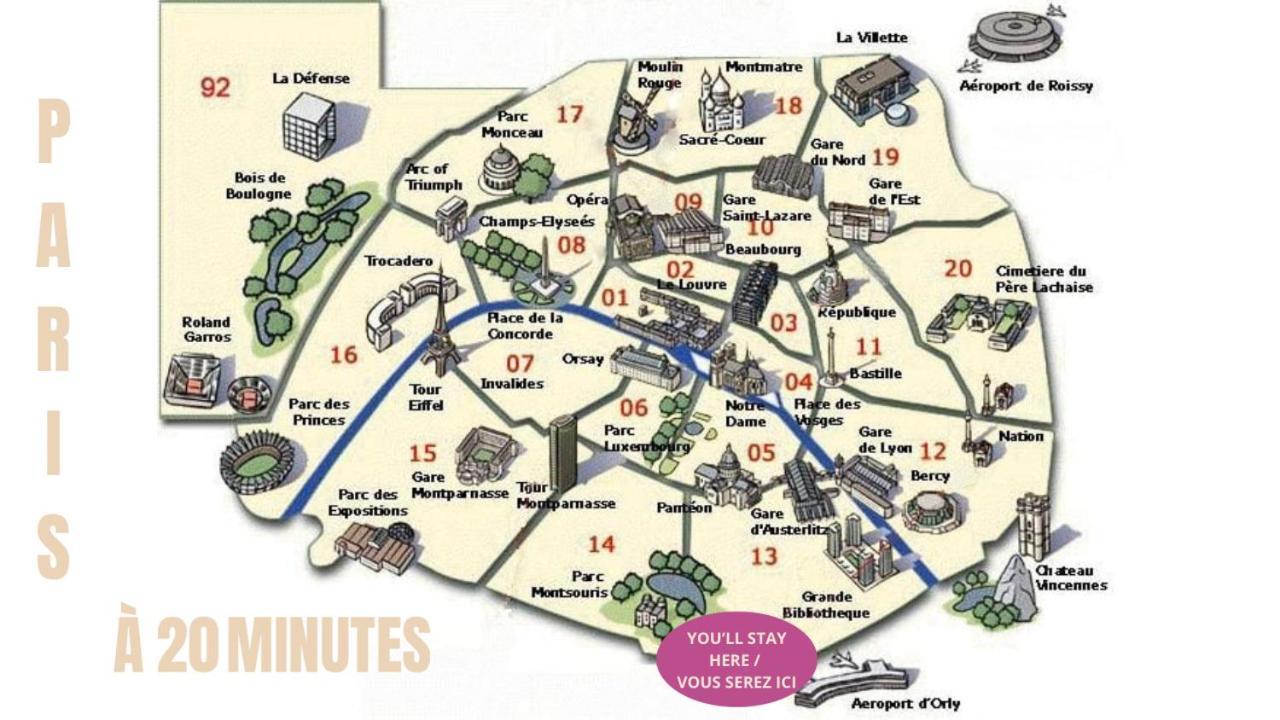 Appartement Cosy Au Calme A 20 Min De Paris Вилжуиф Екстериор снимка